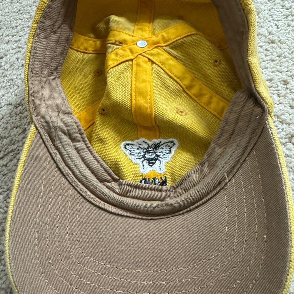 Yellow 'KIND' Bee Embroidered Baseball Cap - Picture 2 of 3